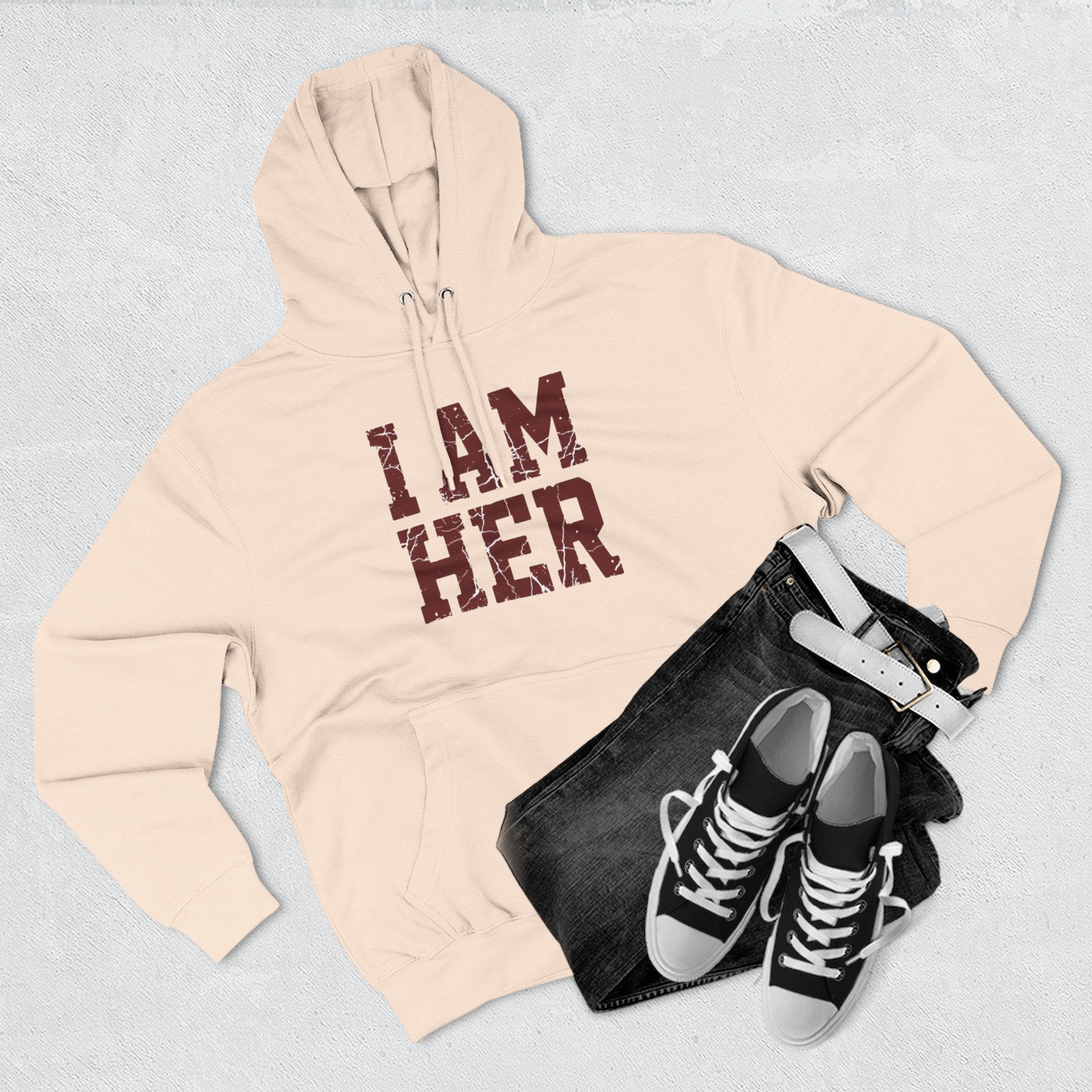 I Am Her Hoodie — Empowering Women's Graphic Fleece Pullover