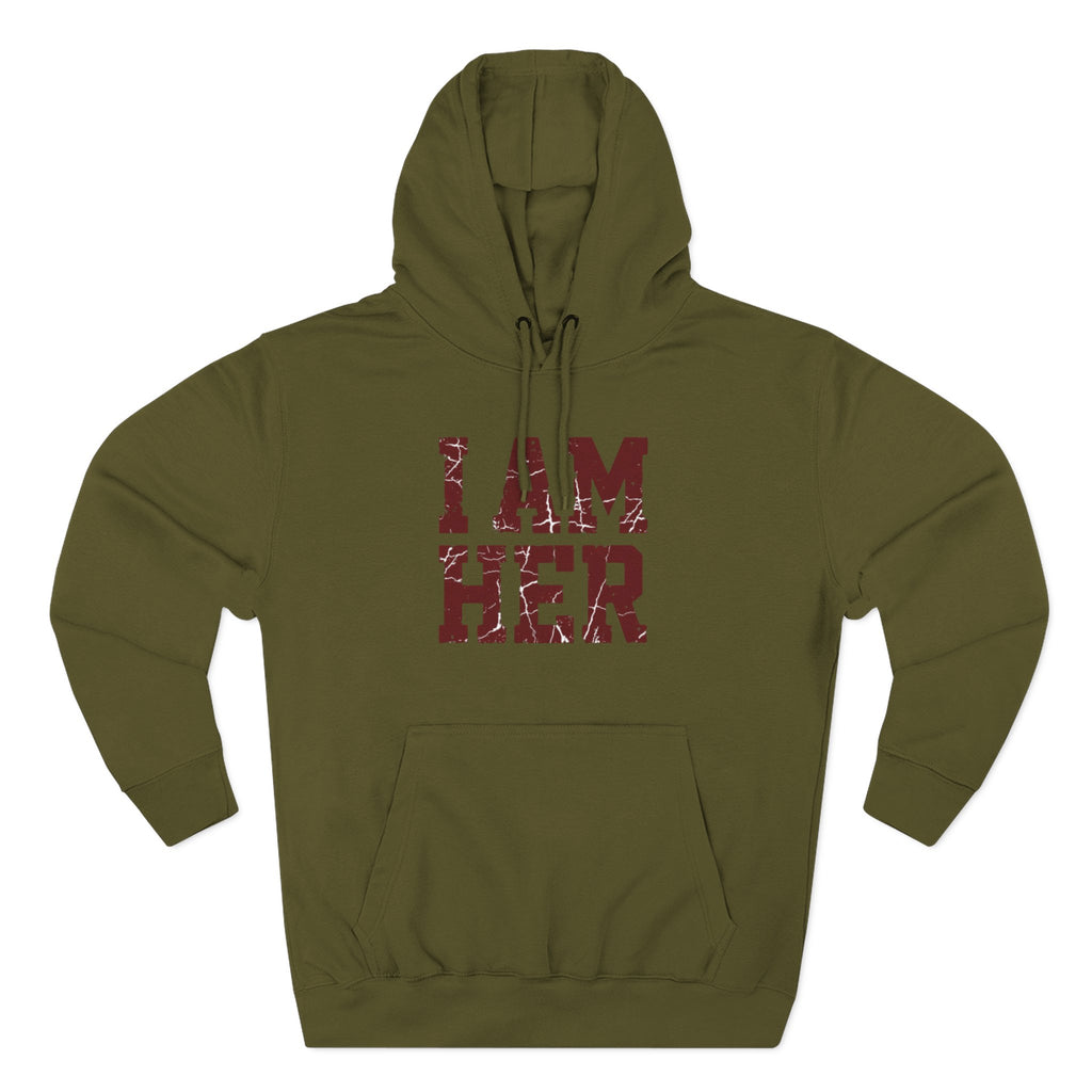 I Am Her Hoodie — Empowering Women's Graphic Fleece Pullover