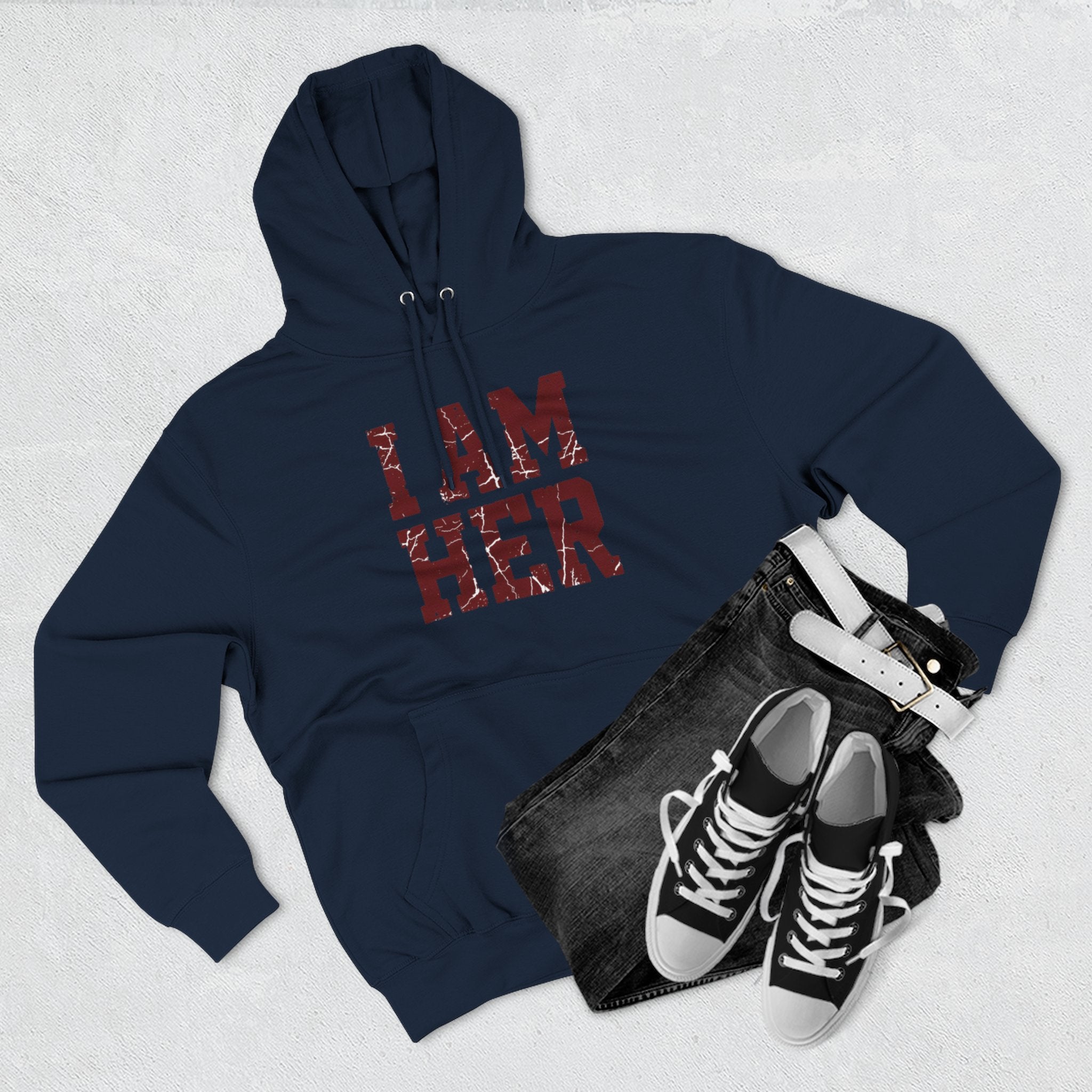 I Am Her Hoodie — Empowering Women's Graphic Fleece Pullover