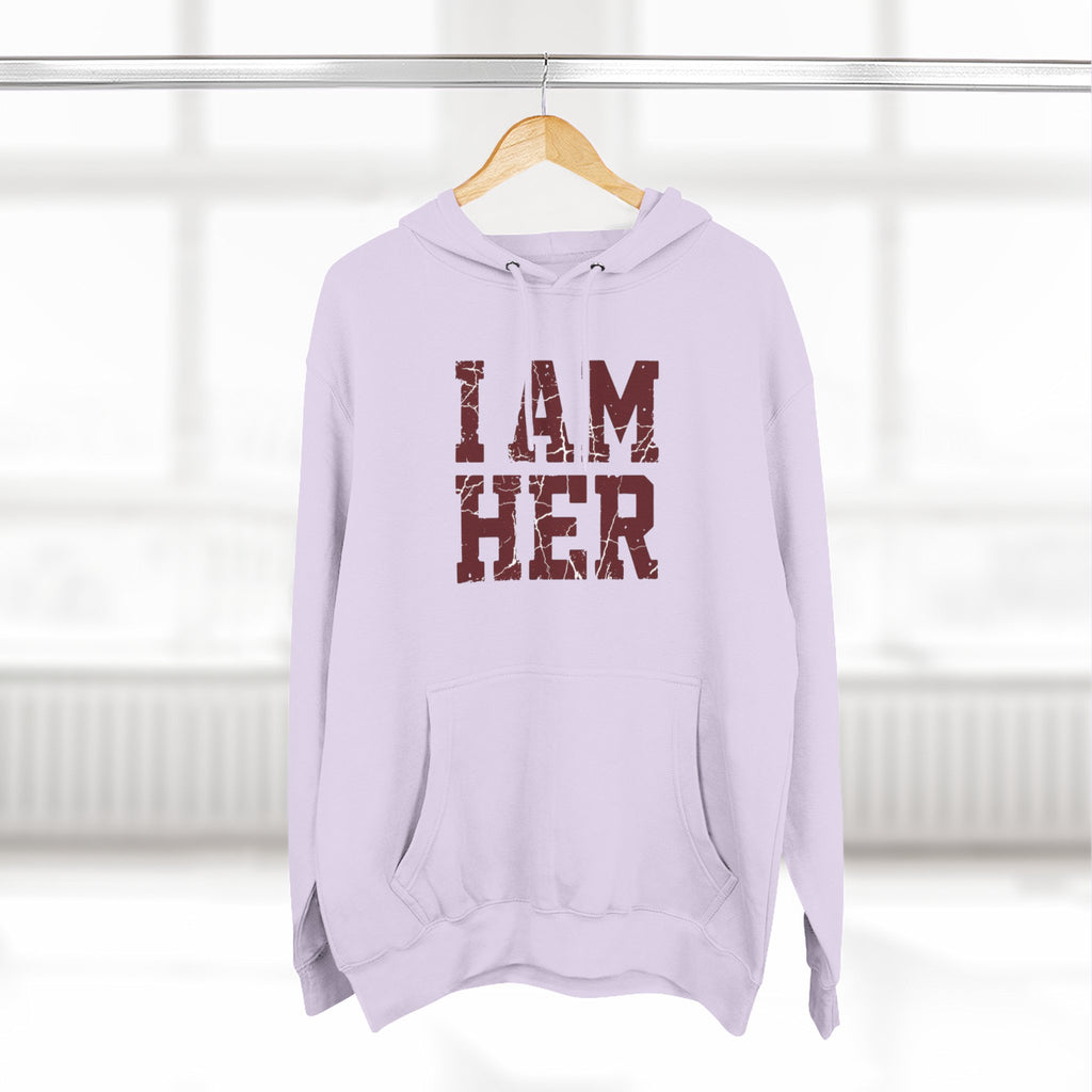 I Am Her Hoodie — Empowering Women's Graphic Fleece Pullover