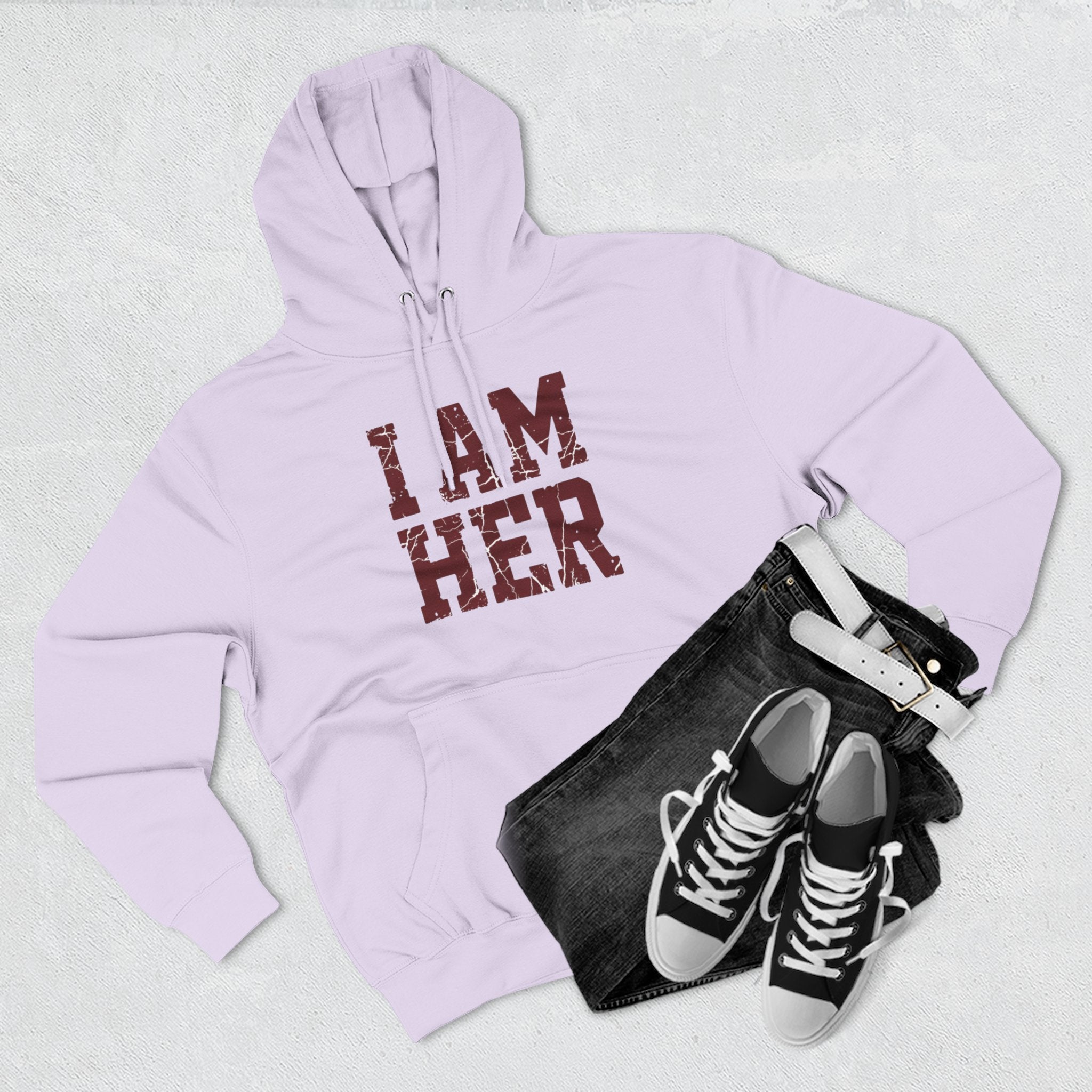 I Am Her Hoodie — Empowering Women's Graphic Fleece Pullover