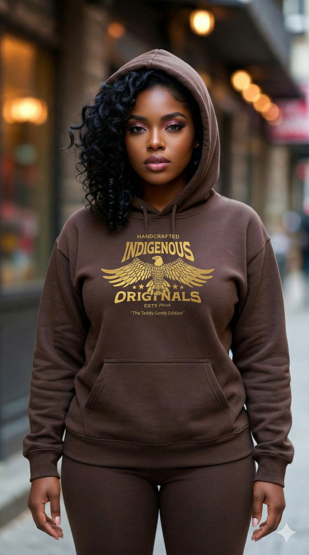 Indigenous Originals Hoodie – The Teddy Gordy Edition (Brown)