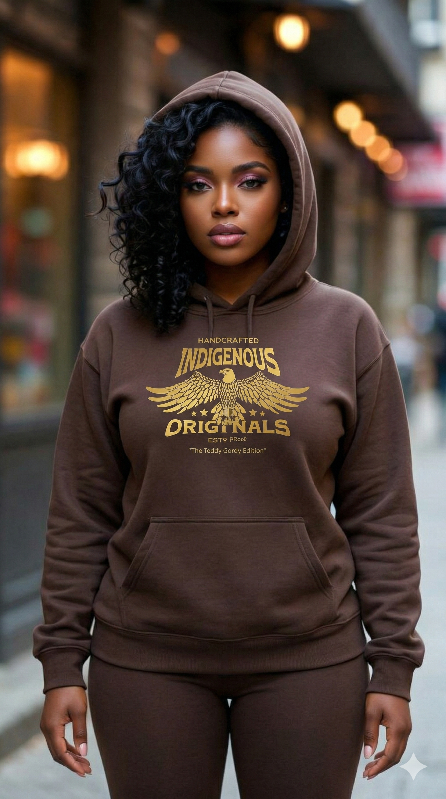Indigenous Originals Hoodie – The Teddy Gordy Edition (Brown)