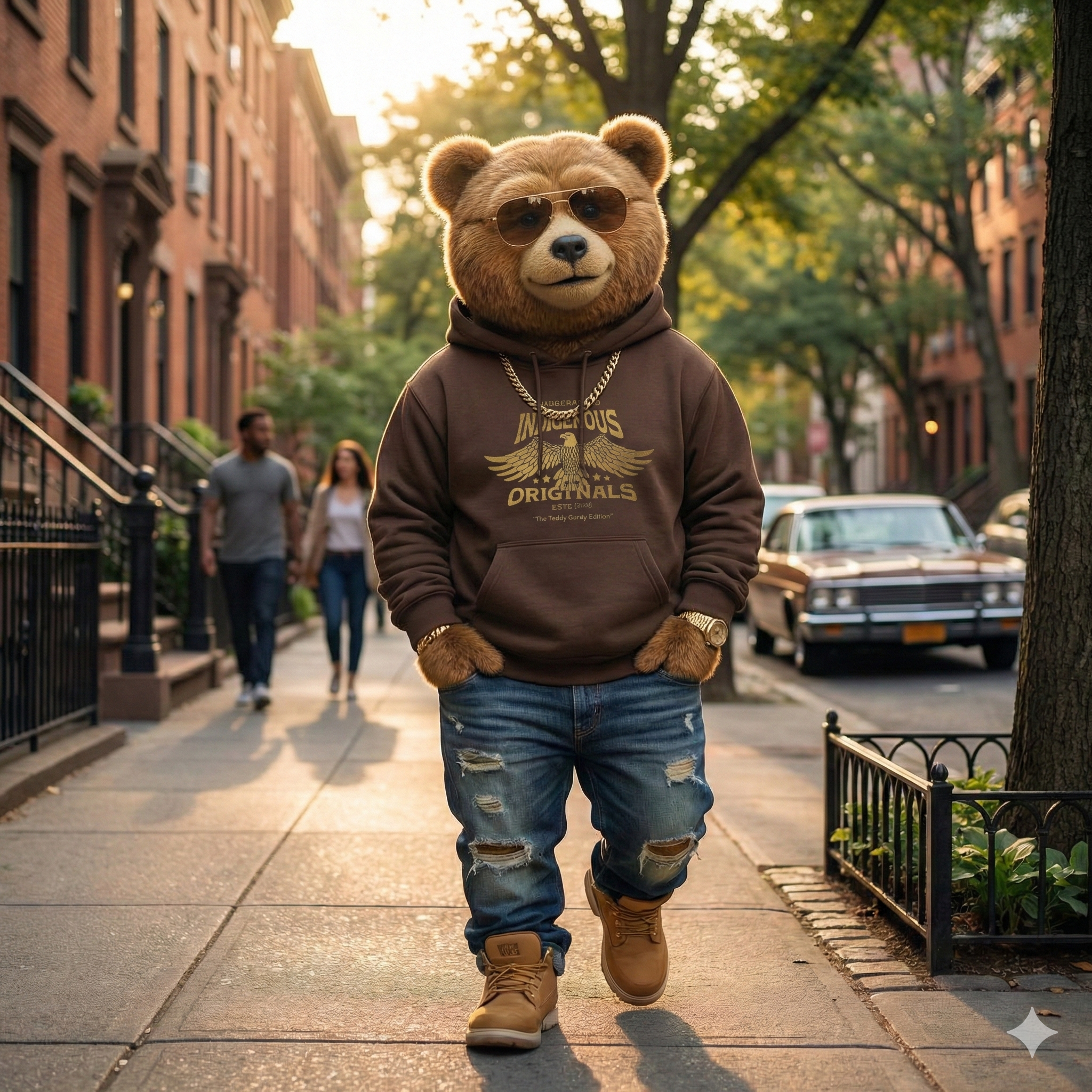 Indigenous Originals Hoodie – The Teddy Gordy Edition (Brown)