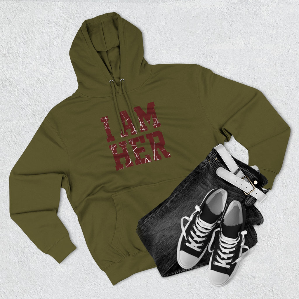 I Am Her Hoodie — Empowering Women's Graphic Fleece Pullover