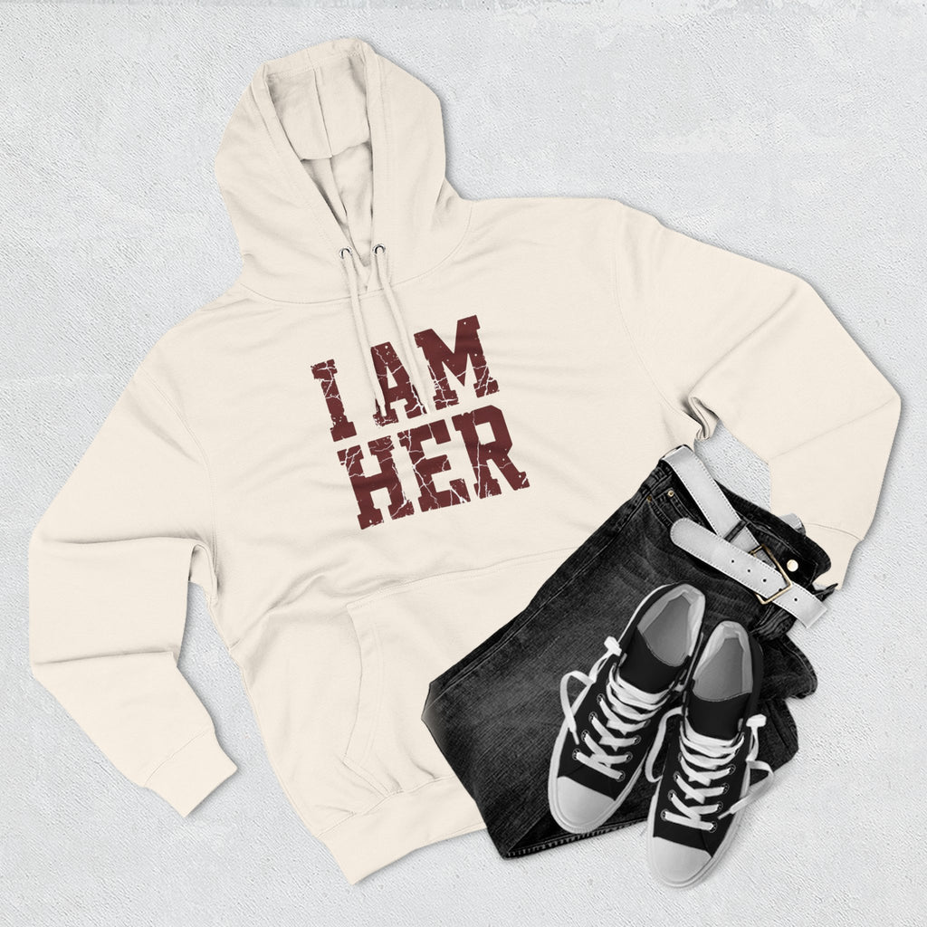 I Am Her Hoodie — Empowering Women's Graphic Fleece Pullover